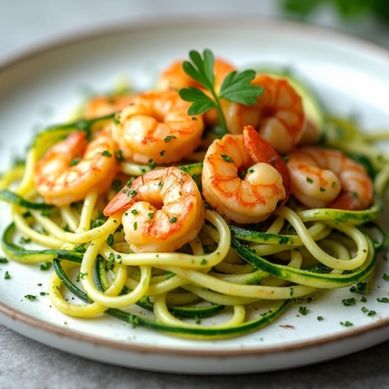 Lemon-Garlic Butter Shrimp with Herb Zucchini Noodles