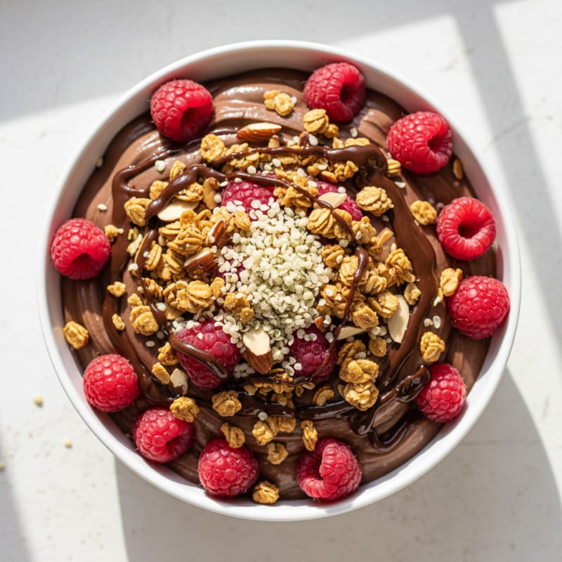 High-Protein Chocolate Raspberry Yogurt Parfait