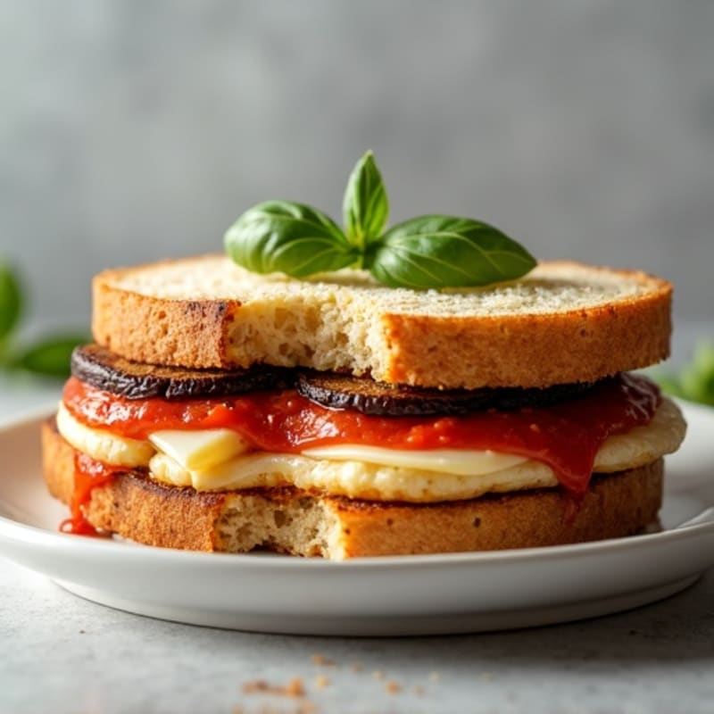 Crispy Baked Eggplant Parmesan Sandwich
