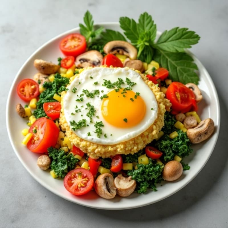 Fluffy Egg and Veggie Scramble with Fresh Herbs