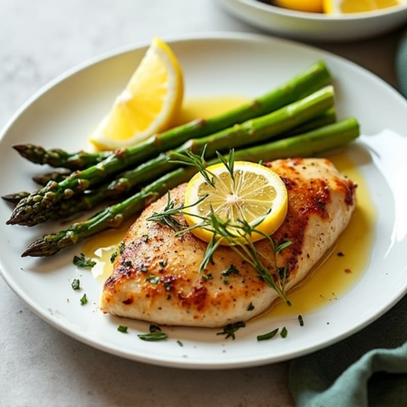 Lemon-Herb Roasted Chicken with Roasted Asparagus