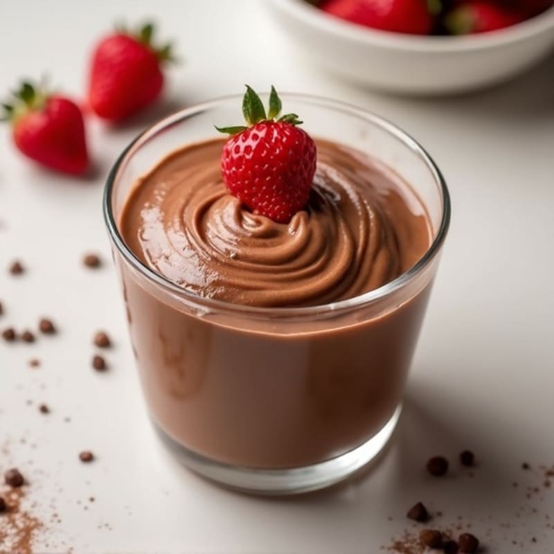 Silky Chocolate Protein Pudding with Almond Butter Swirl
