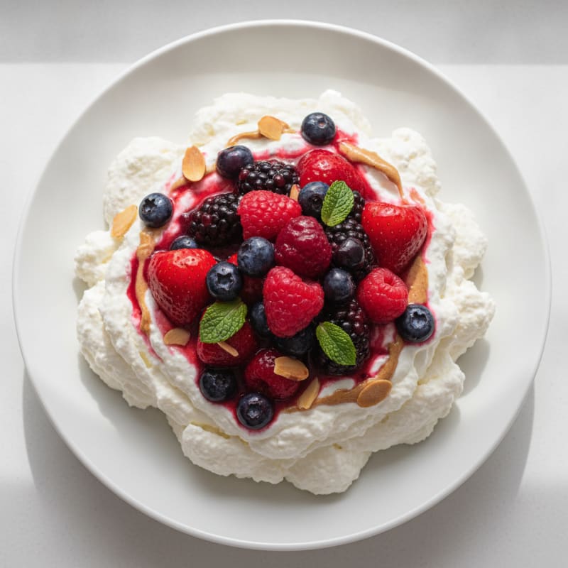 Silky Greek Yogurt Protein Mousse with Mixed Berries
