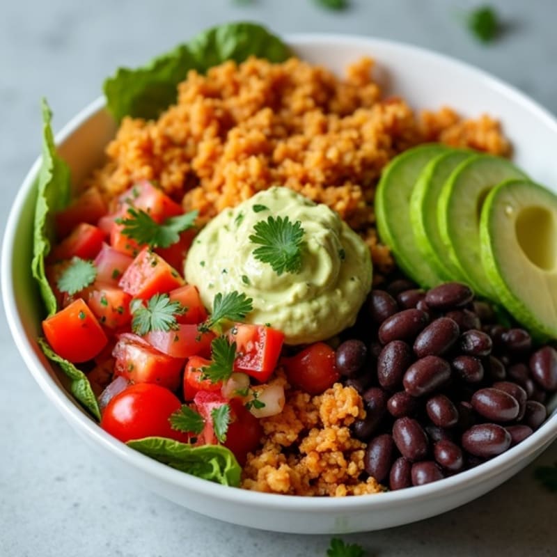 Lean Ground Turkey Taco Bowl with Fresh Salsa and Creamy Avocado
