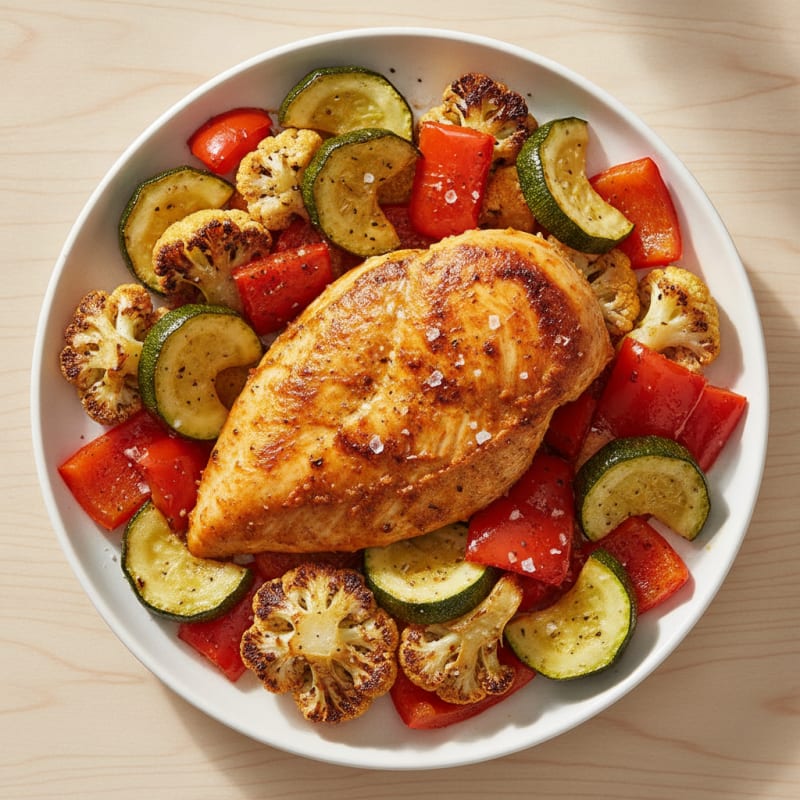 Spicy Harissa Chicken with Roasted Vegetables