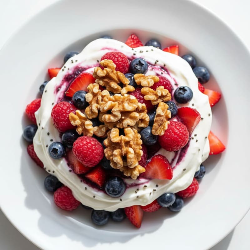 Greek Yogurt Protein Parfait with Mixed Berries