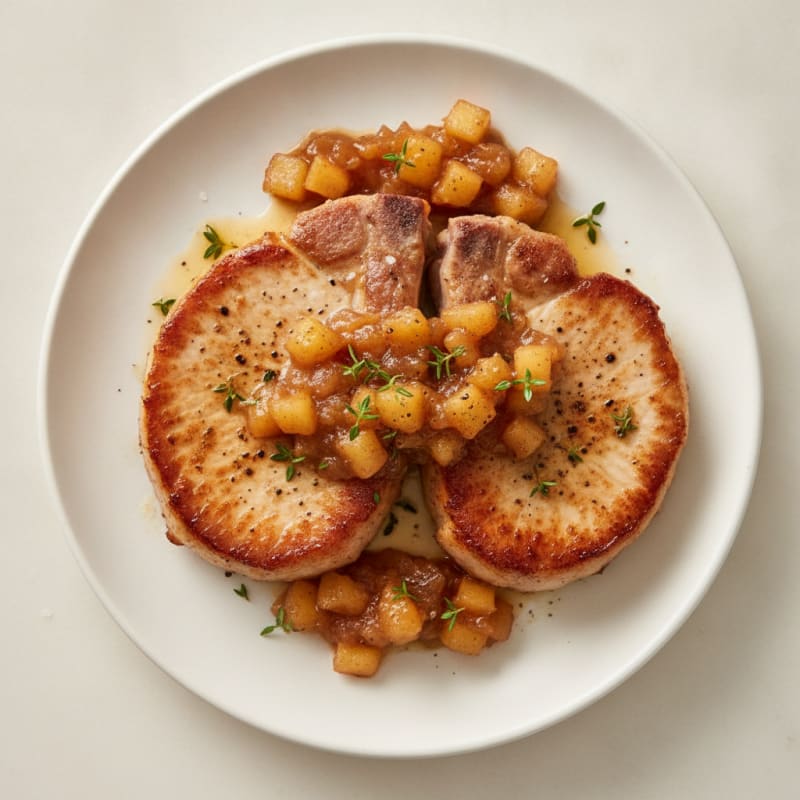 Pan-Seared Pork Chops with Apple Chutney