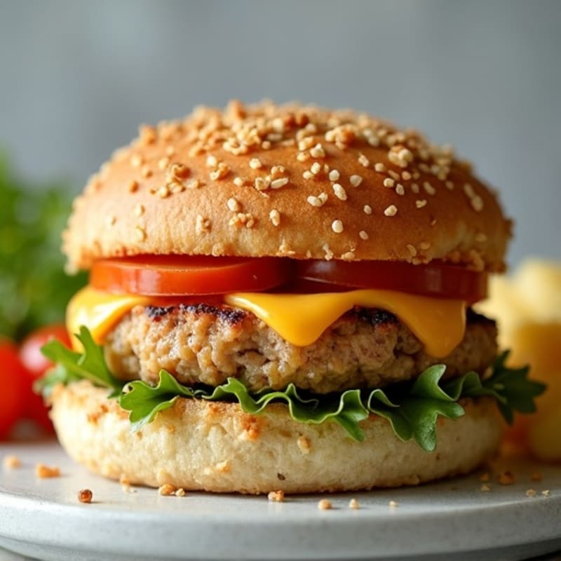 Crispy Baked Mozzarella-Stuffed Turkey Burger