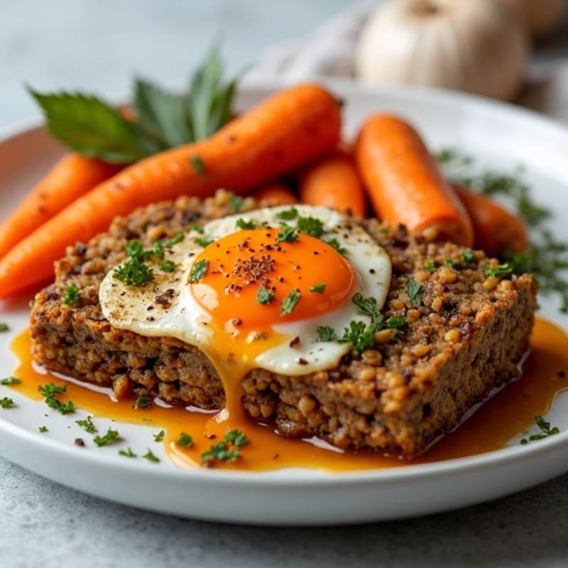Savory Lentil Loaf with Crispy Roasted Root Vegetables