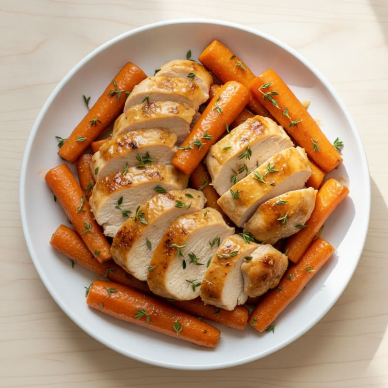 Maple-Glazed Roasted Carrots with Chicken