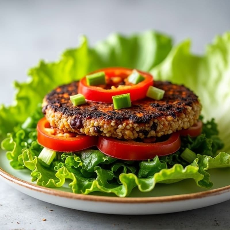 Crispy Black Bean Quinoa Burger Lettuce Wrap