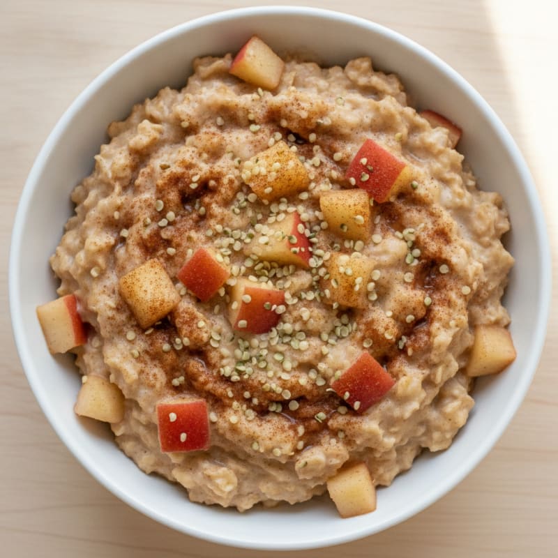 Warm Apple Cinnamon Oatmeal Bowl