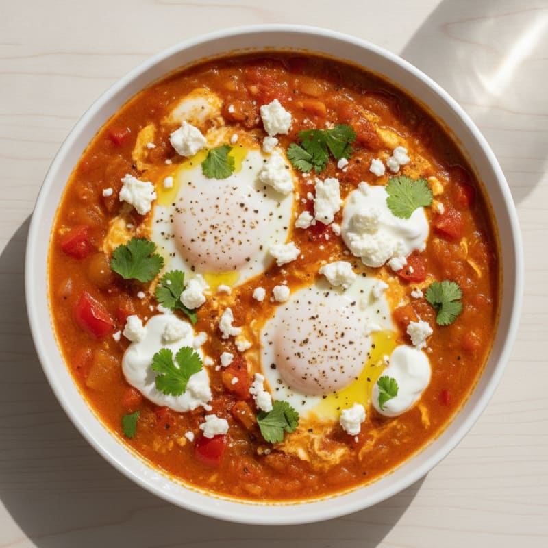 High-Protein Shakshuka with Feta and Herbs