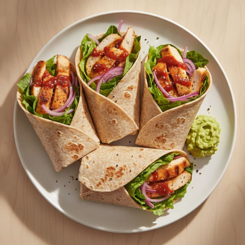 BBQ Chicken and Onion Wraps