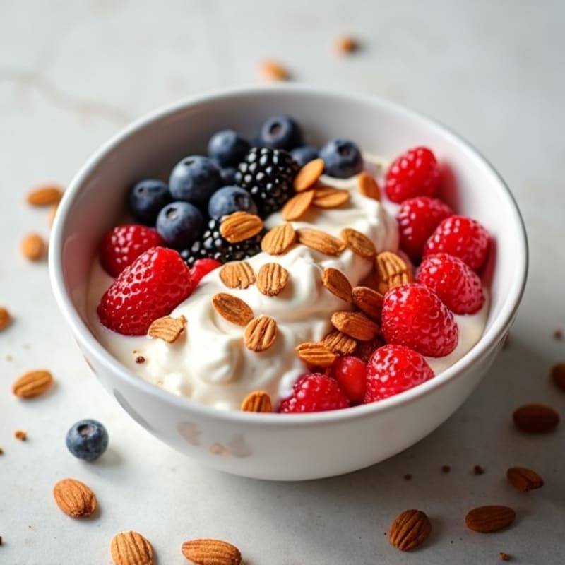 Creamy Coconut Yogurt Bowl with Fresh Berries and Toasted Almonds