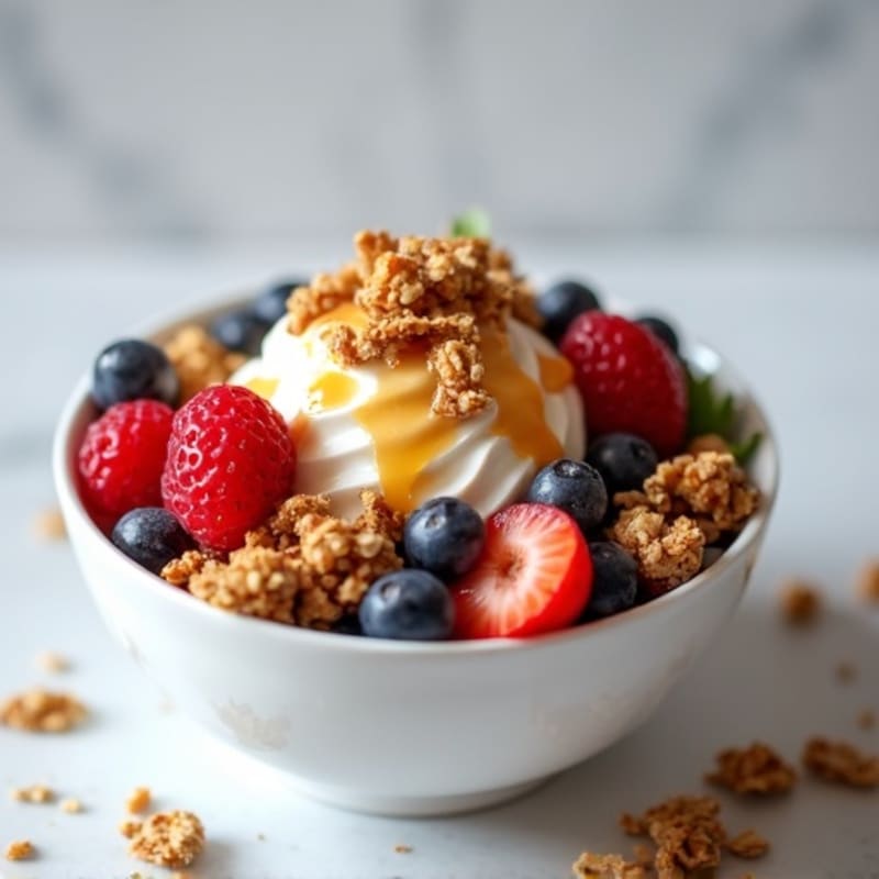 Creamy Greek Yogurt Parfait with Mixed Berries and Almond Butter