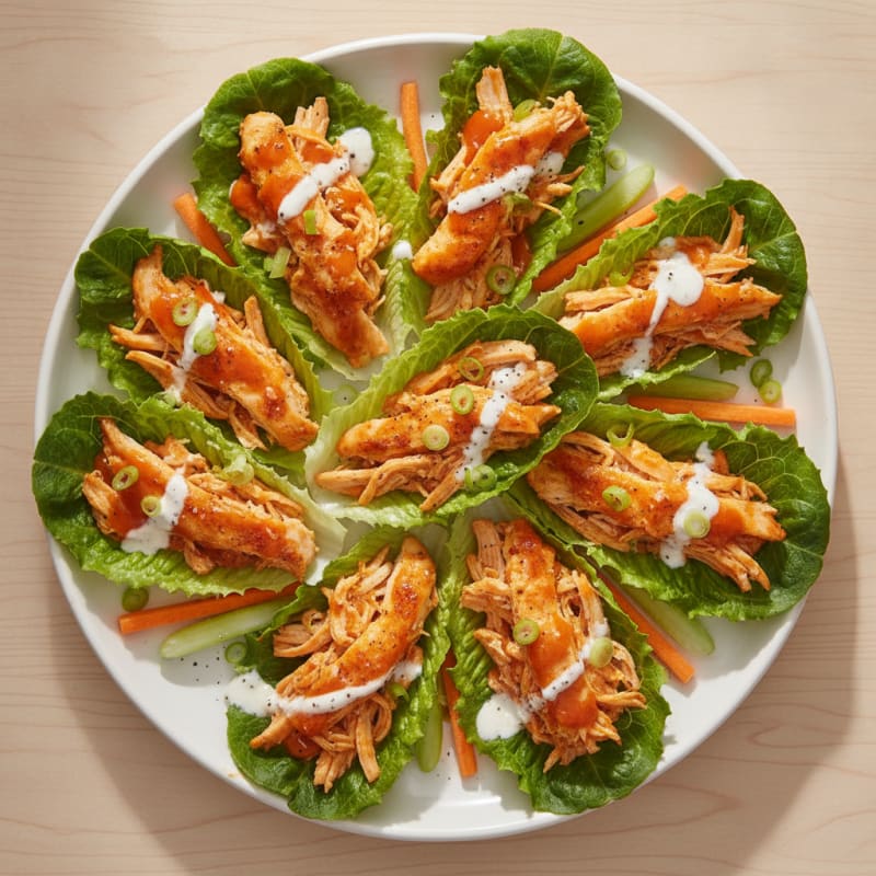 Buffalo Ranch Chicken Lettuce Wraps