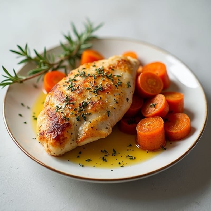 Crispy Herb-Roasted Chicken with Roasted Root Vegetables