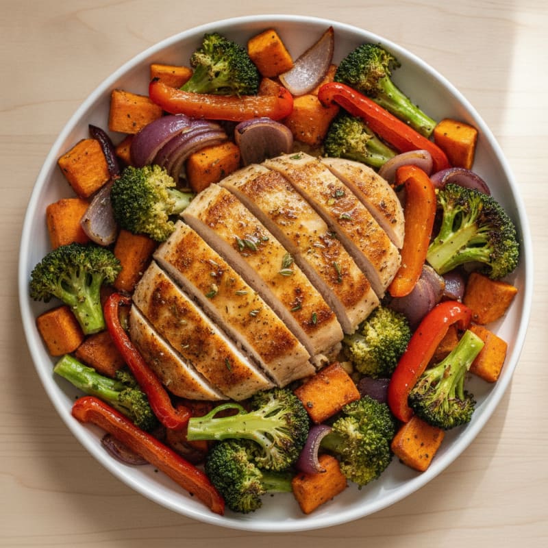Pan-Seared Chicken with Roasted Vegetables