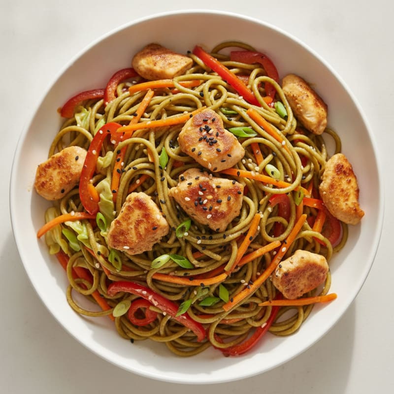 Chicken and Vegetable Soy Noodles