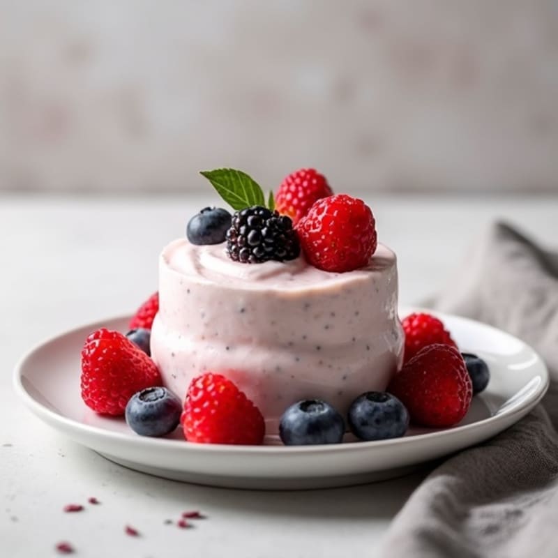 Silky Greek Yogurt Protein Mousse with Fresh Berries
