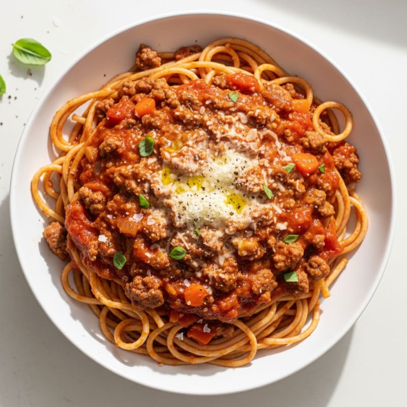 Classic Beef Bolognese with Spaghetti