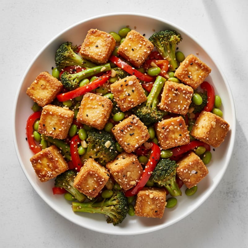 Crispy Sesame Tofu Stir-Fry