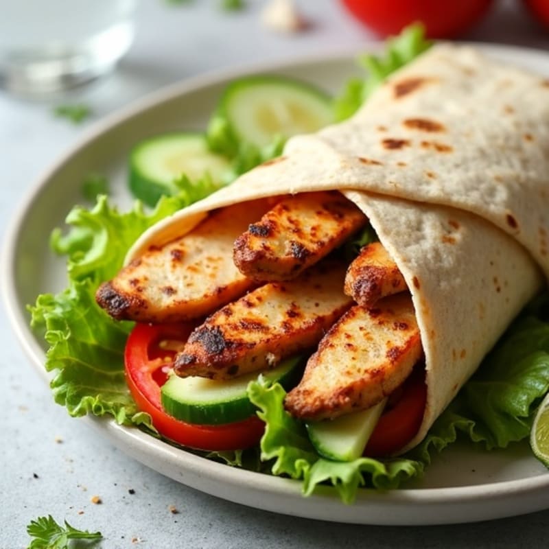 Zesty Grilled Chicken and Fresh Crispy Veggie Wrap