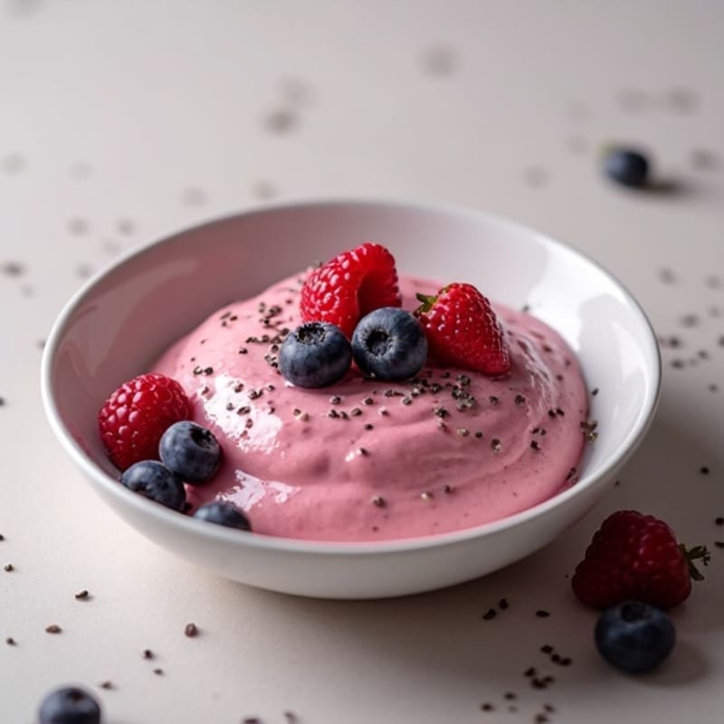 Silky Greek Yogurt Protein Mousse with Mixed Berries
