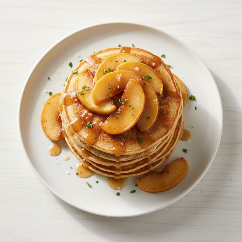 Golden Caramelized Apple Cinnamon Pancakes