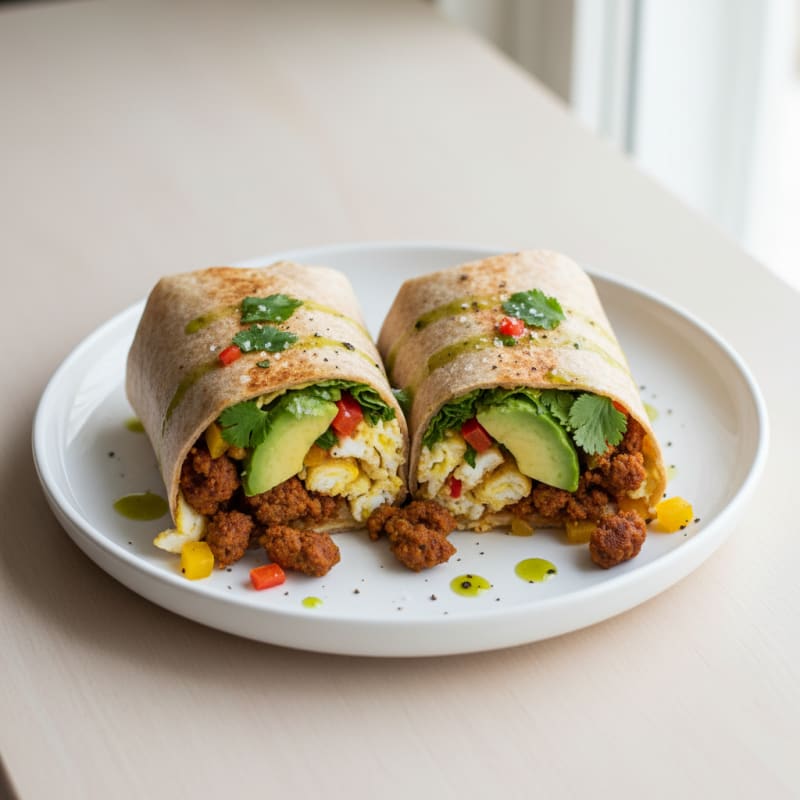Loaded Breakfast Burrito with Chorizo