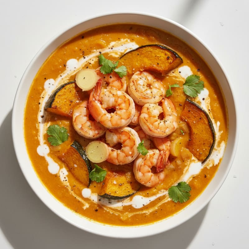 Roasted Pumpkin Coconut Curry Soup