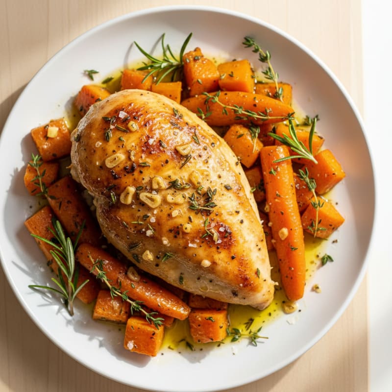Garlic Herb Roasted Chicken with Root Vegetables