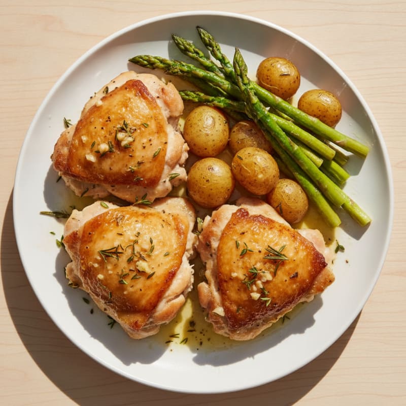 Garlic Herb Roasted Chicken Thighs