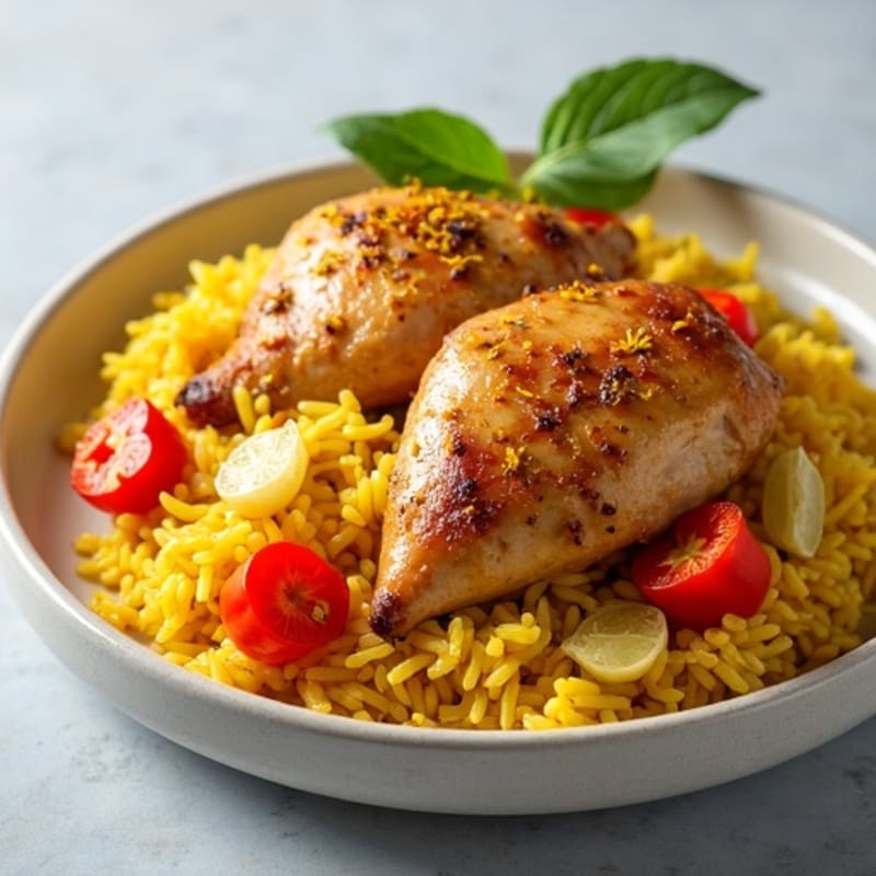 Saffron-Spiced Chicken and Yellow Rice Skillet
