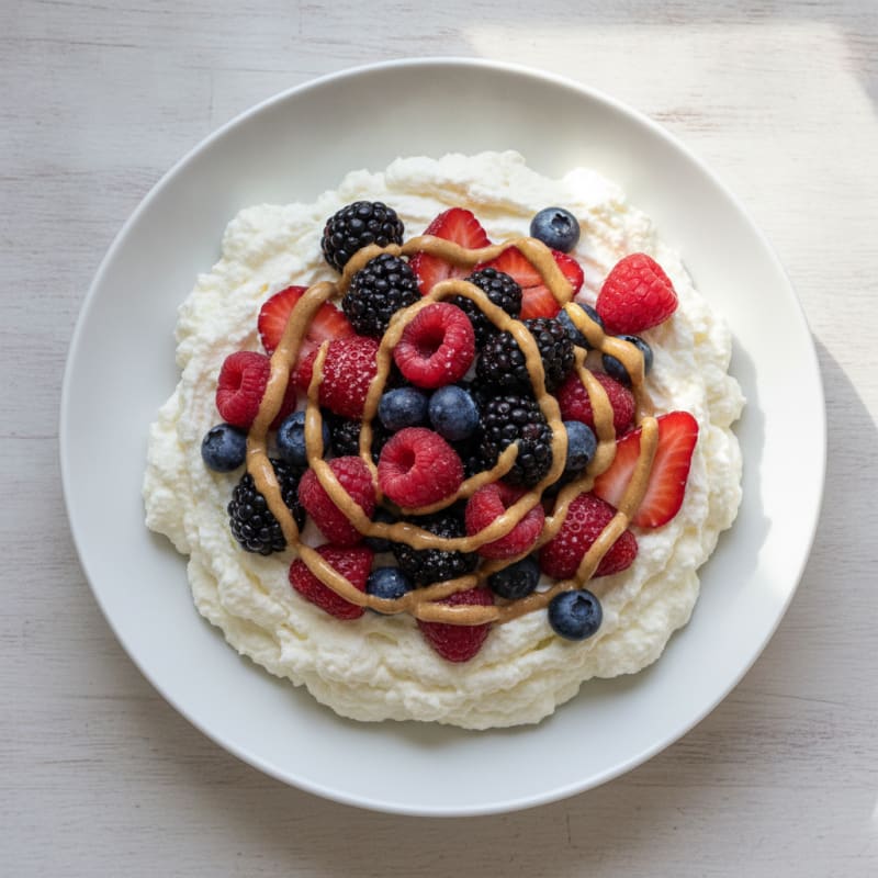 Greek Yogurt Protein Mousse with Mixed Berries