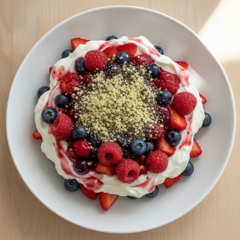 Greek Yogurt Protein Parfait with Mixed Berries