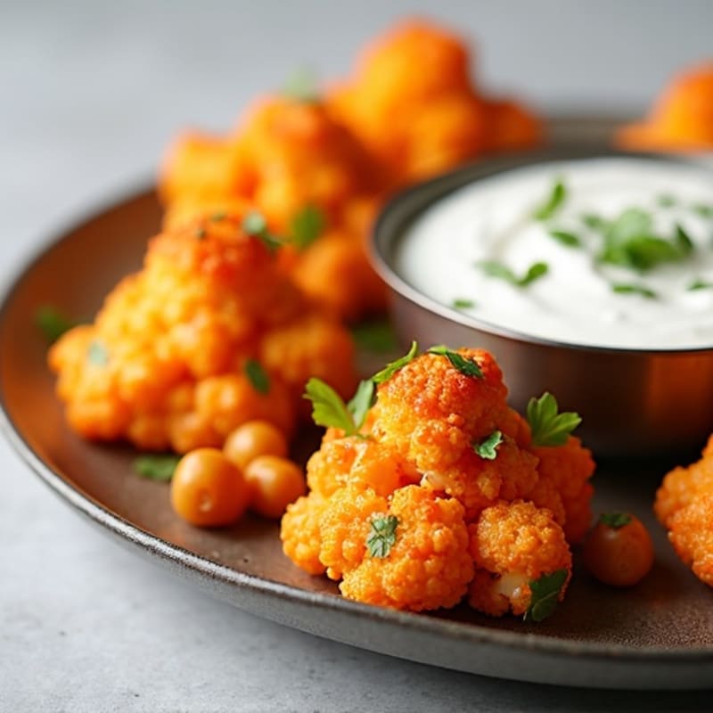 Crispy Buffalo Roasted Cauliflower Bites