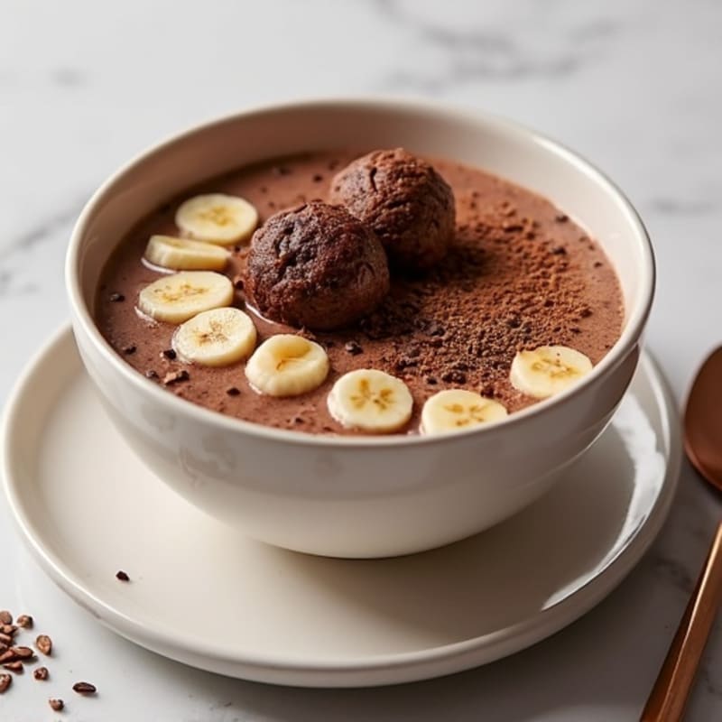 Creamy Chocolate Protein Smoothie Bowl with Chewy Brownie Bites
