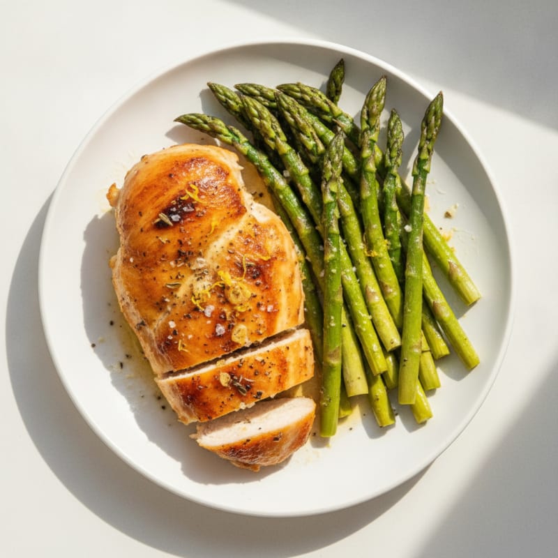 Lemon Herb Roasted Chicken and Asparagus