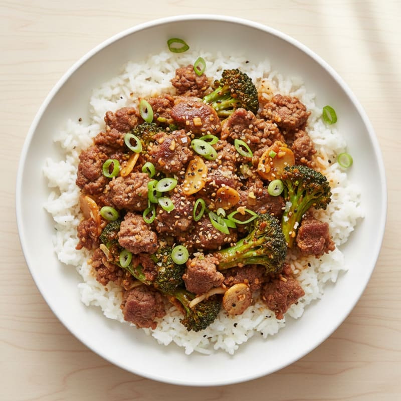 Savory Ground Beef and Rice Bowl
