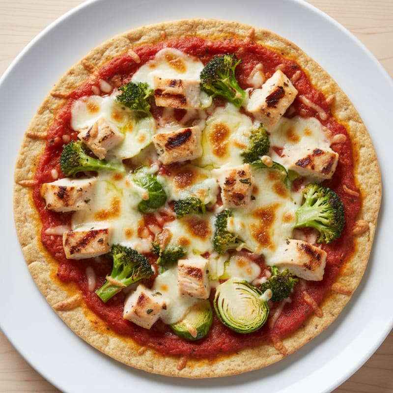 Grilled Chicken and Broccoli Pizza