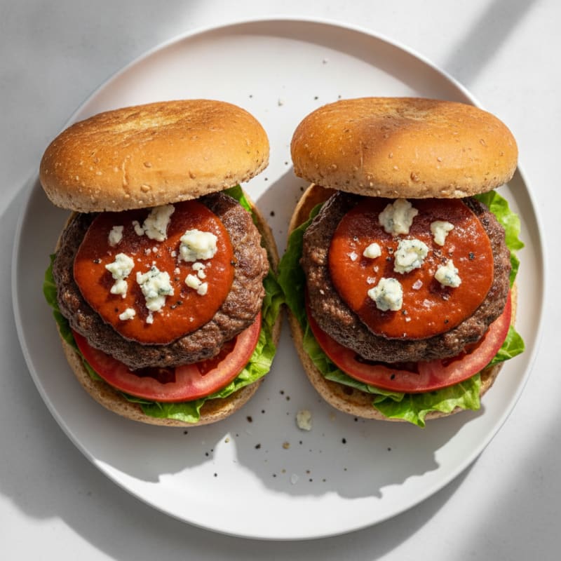 Buffalo Blue Cheese Beef Burgers