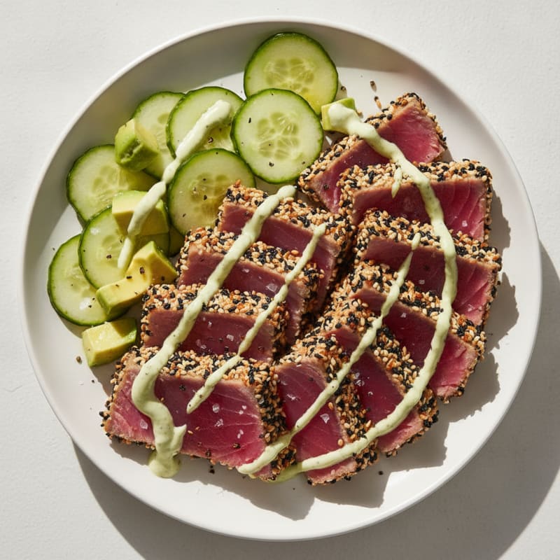 Pan-Seared Ahi Tuna with Wasabi Mayo