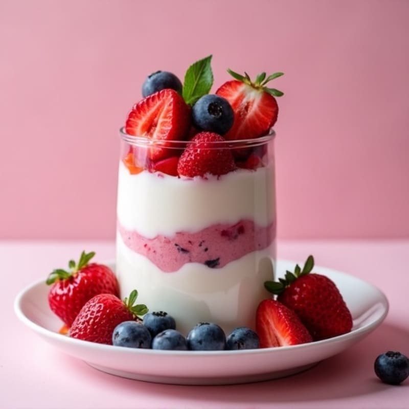 Greek Yogurt Protein Parfait with Mixed Berries