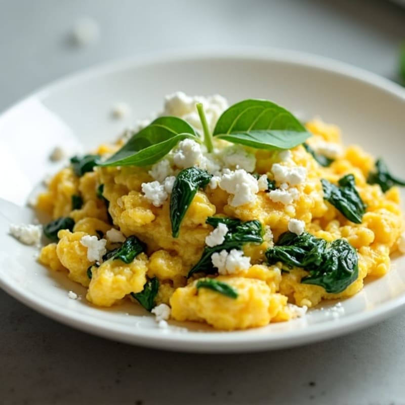 Egg White Scramble with Spinach and Feta