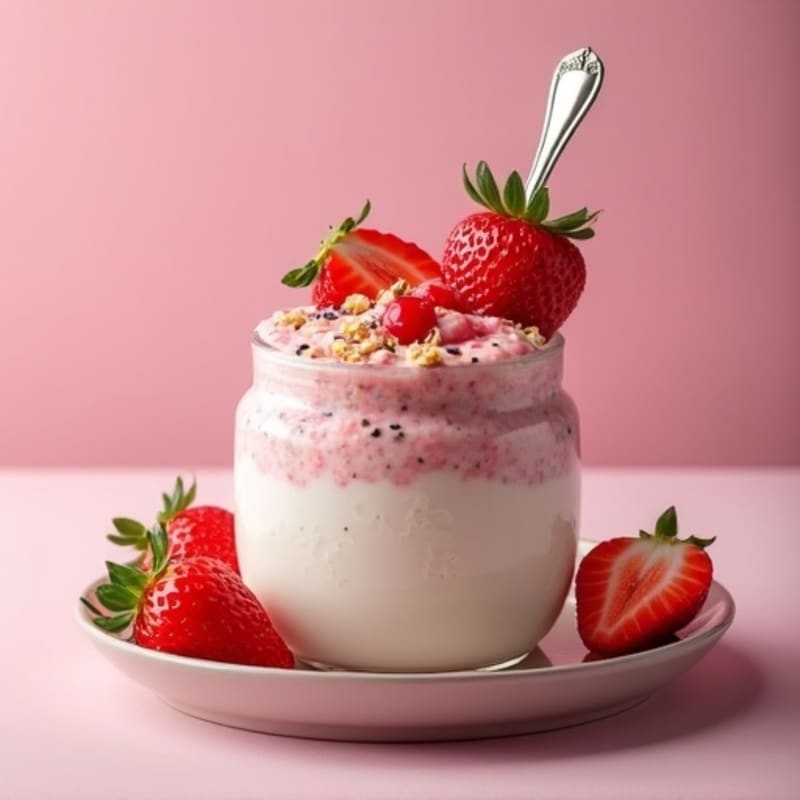 Creamy Strawberry Shortcake Overnight Oats