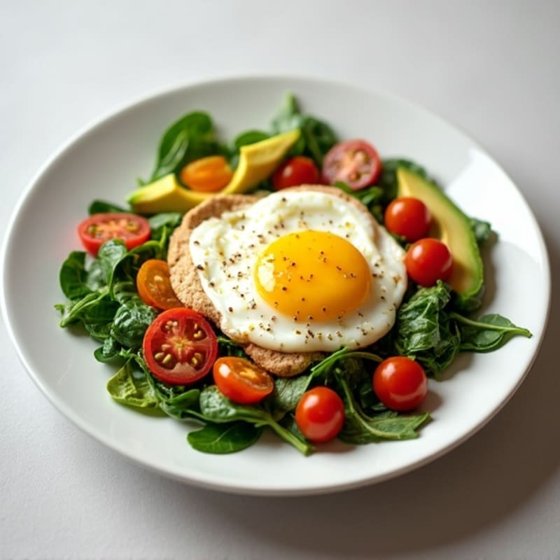 Egg White and Turkey Scramble with Spinach and Cherry Tomatoes