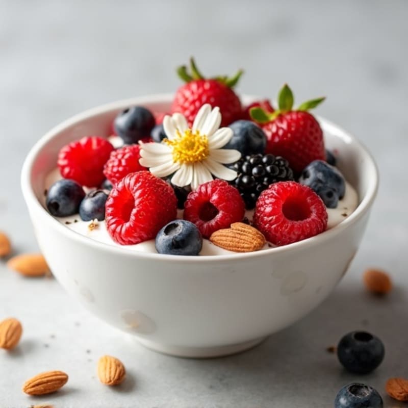 Greek Yogurt Bowl with Mixed Berries and Protein Crunch
