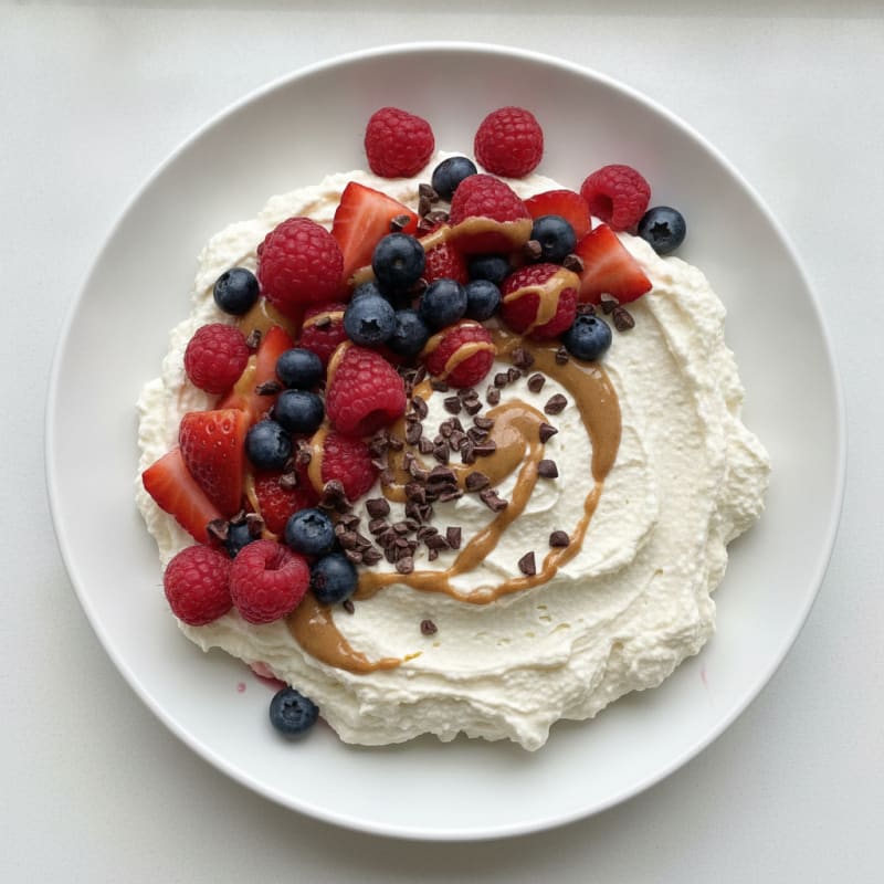 Silky Greek Yogurt Protein Mousse with Mixed Berries